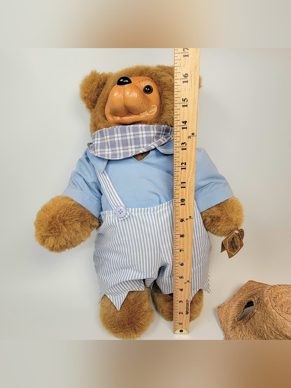 Raikes Bears 1992 Collectible Tom Sawyer Fishing Bear Vintage Brown 18" - Picture 4 of 16